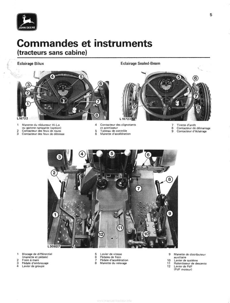 Troisième page du Livret entretien tracteurs John Deere 1040 1140