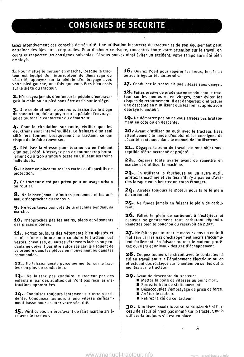 Deuxième page du Manuel entretien Kubota B1-14 B1-15 B1-16 B1-17 B40 B50