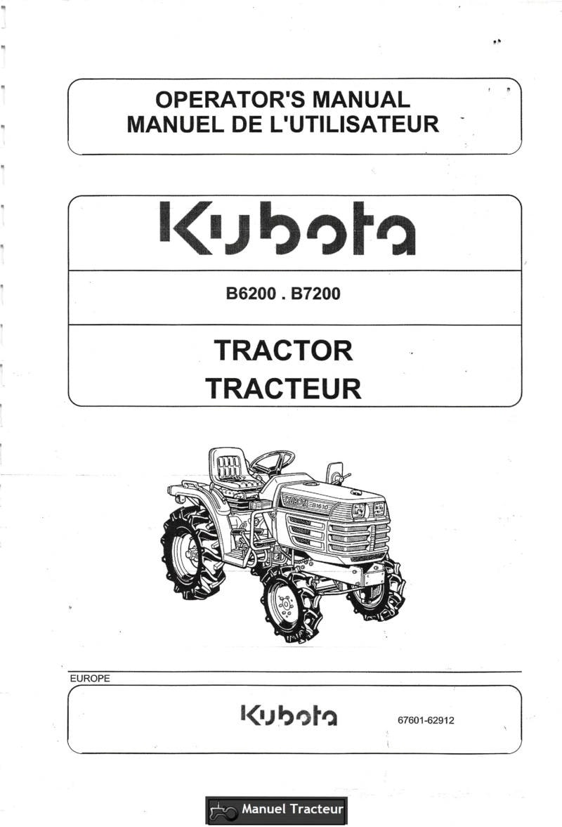 Première page de la revue technique - Manuel utilisateur tracteurs Kubota B6200 B7200