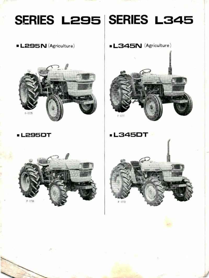 Deuxième page du Manuel de l'utilisateur Tracteur KUBOTA L295N L295DT L345N L345DT