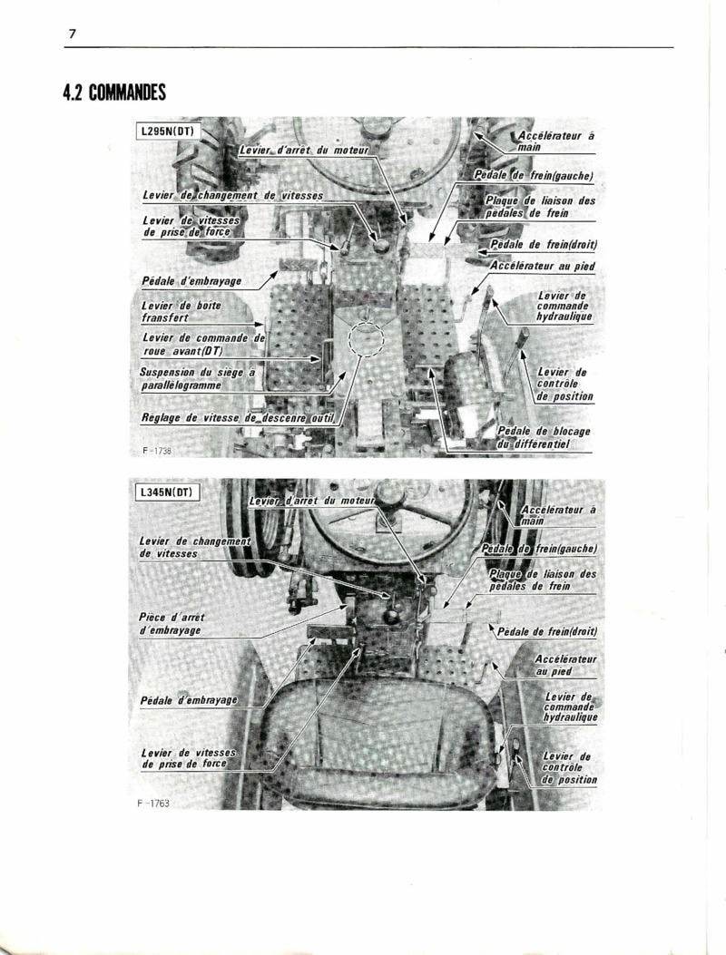 Sixième page du Manuel de l'utilisateur Tracteur KUBOTA L295N L295DT L345N L345DT