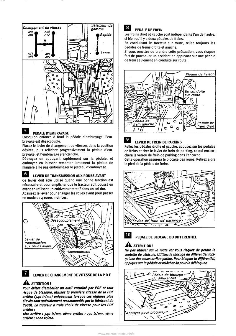 Quatrième page du Manuel Utilisation tracteurs Kubota B5000 B7000 B5001 B6001 B7001