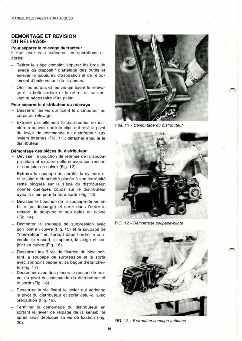 Sixième page du Manuel de contrôle et de réparation Relevage Hydraulique Lamborghini type H40R, M65L, M90L, M120L