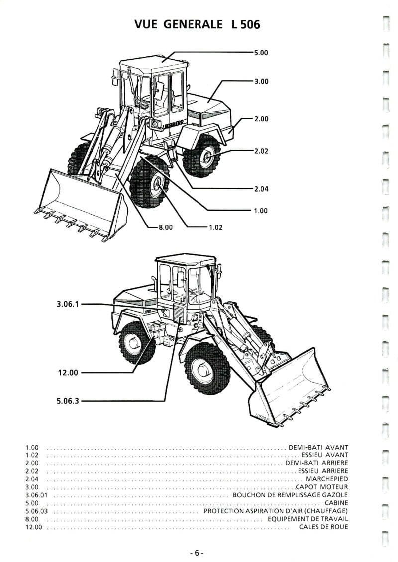 Troisième page du Manuel d'instruction chargeuse LIEBHERR L506