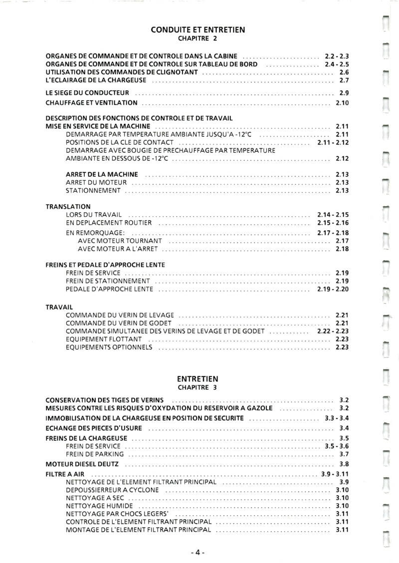 Cinquième page du Manuel d'instruction chargeuse LIEBHERR L506