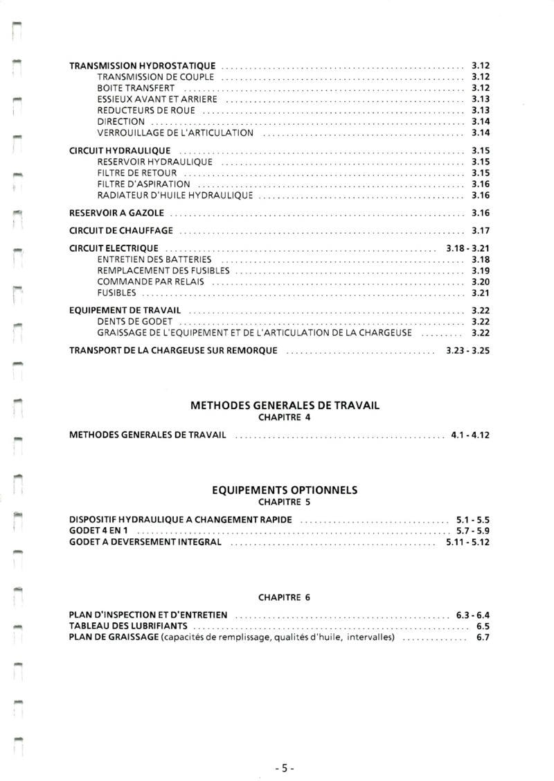 Sixième page du Manuel d'instruction chargeuse LIEBHERR L506