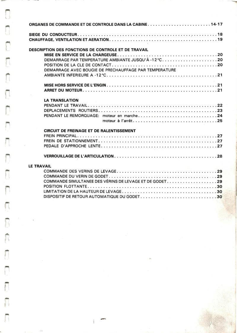 Quatrième page du Manuel d'instruction chargeuses sur pneu LIEBHERR L531 L541