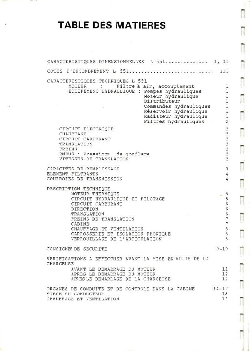 Troisième page du Manuel d'instruction chargeuse LIEBHERR L551