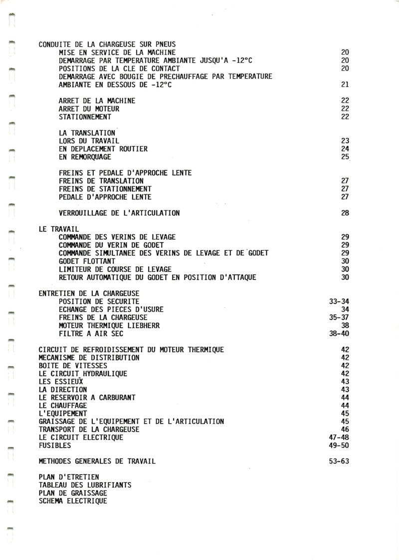 Quatrième page du Manuel d'instruction chargeuse LIEBHERR L551