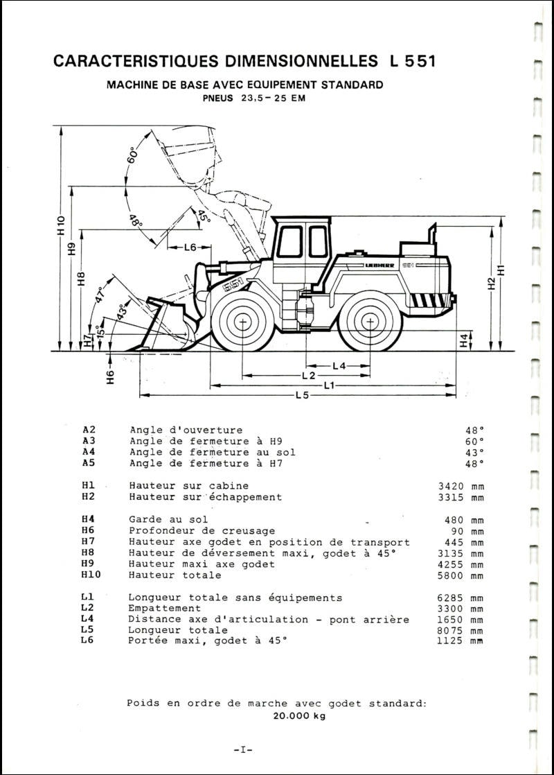 Cinquième page du Manuel d'instruction chargeuse LIEBHERR L551