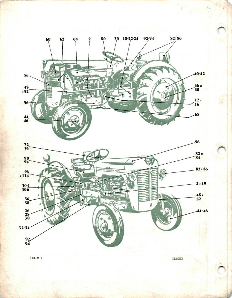 Troisième page du Catalogue pièces de rechange tracteurs MF 20 25 30