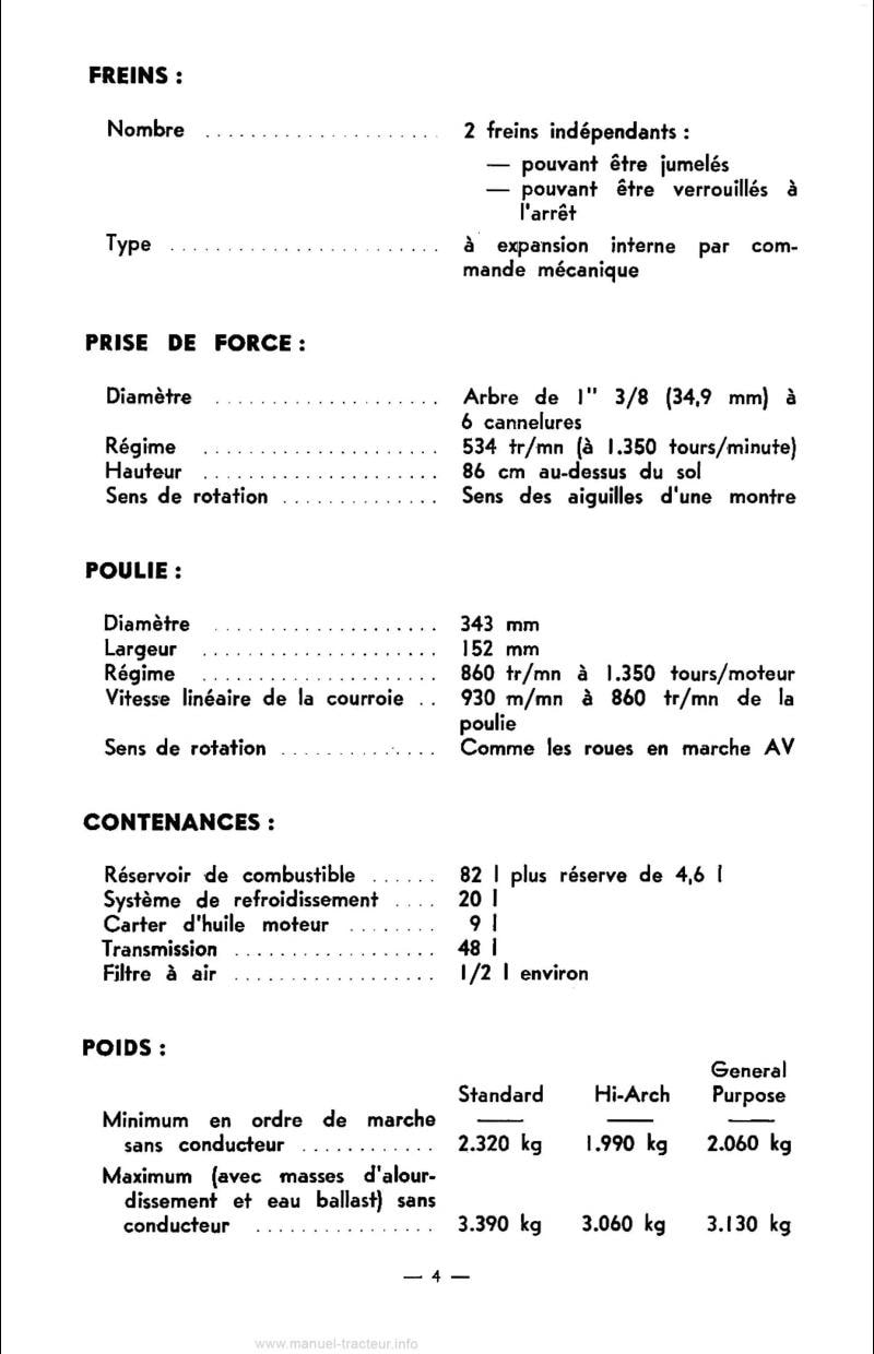 Cinquième page du Livret d'utilisation tracteur MF 745s