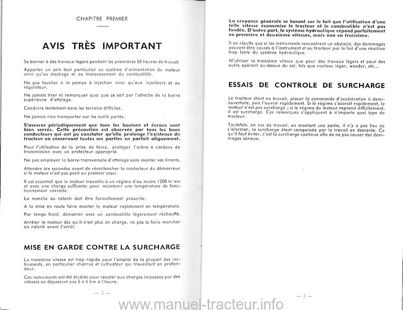 Troisième page du Manuel instruction type FERGUSON FF 30 DS DE DV