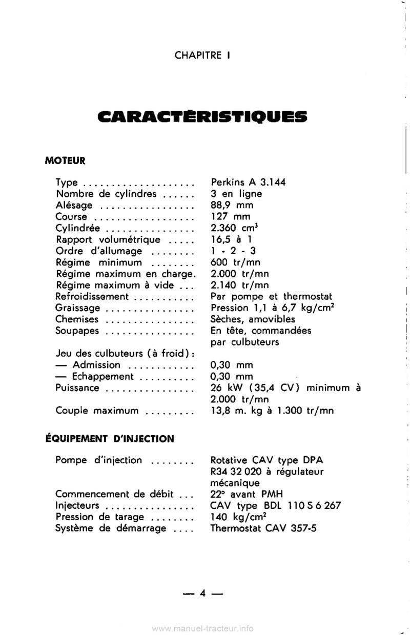 Troisième page du Livret d'entretien tracteur MF 35 35X