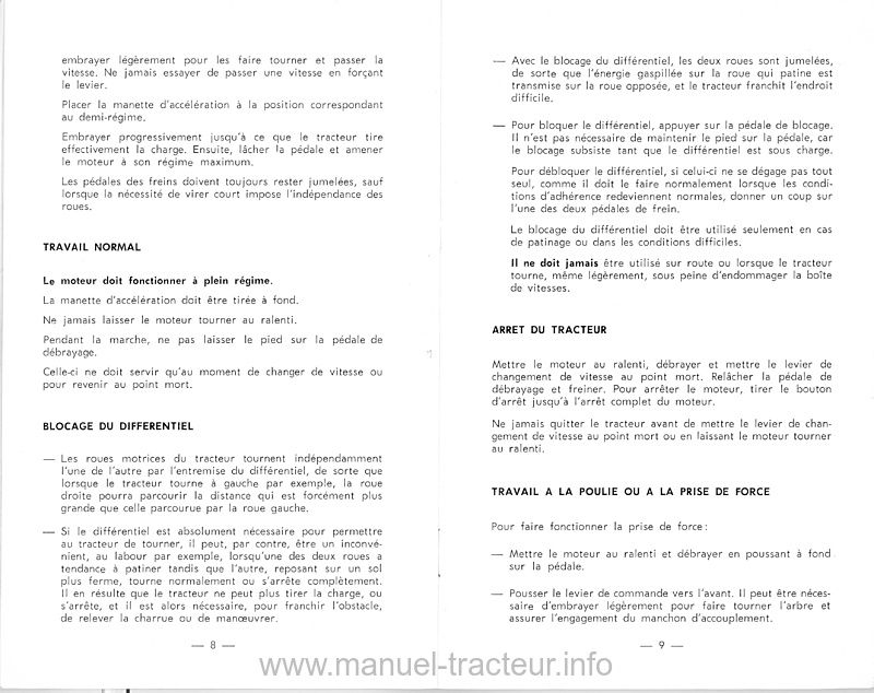 Sixième page du Manuel instruction  MASSEY FERGUSON MF 820 821