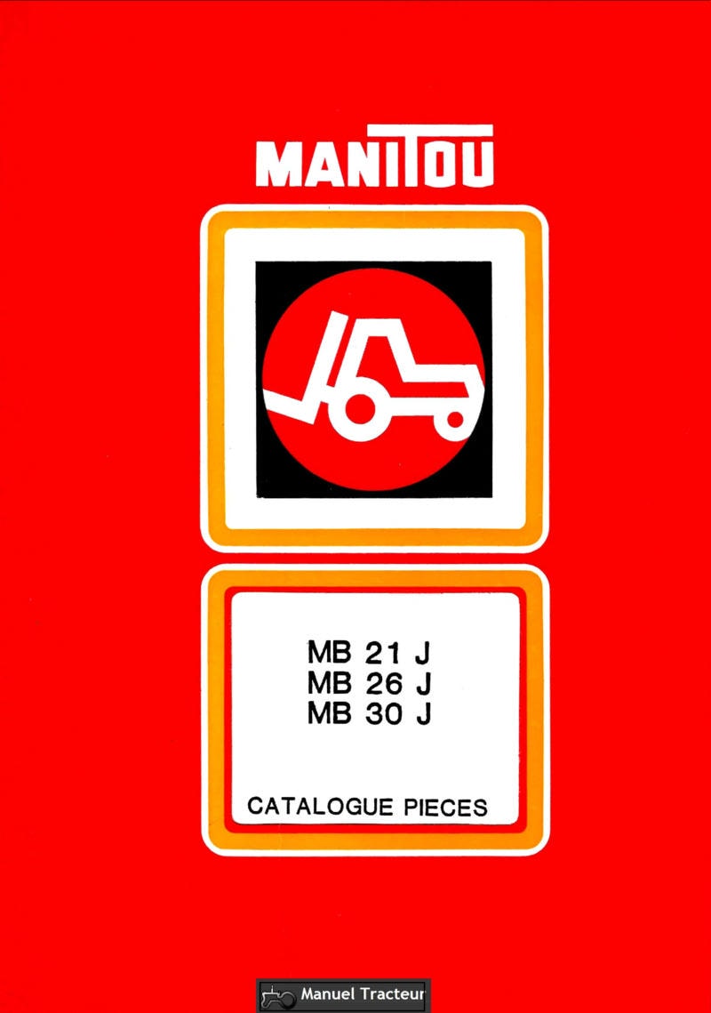 Première page de la revue technique - Catalogue pièces Manitou MB21J MB26J MB30J chariot élévateur