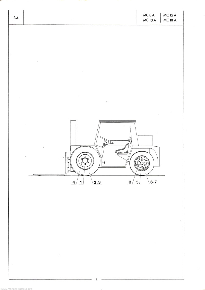 Page 2 du manuel d'atelier - Catalogue pièces détachées Buggie Manitou MC8A MC10A MC15A MC18A