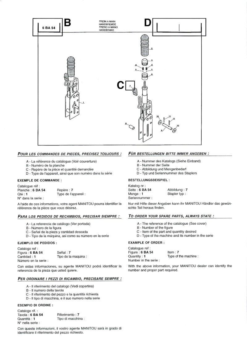 Troisième page du Catalogue pièces détachées chariot élévateur MANITOU MLT 526 Compact Turbo Série A