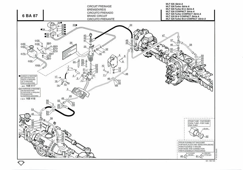 Sixième page du Catalogue pièces détachées chariot élévateur MANITOU MLT 526 Compact Turbo Série A