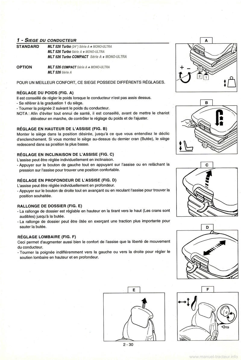 Cinquième page du Notice d'instructions chariot élévateur MANITOU MLT 526 Compact Turbo