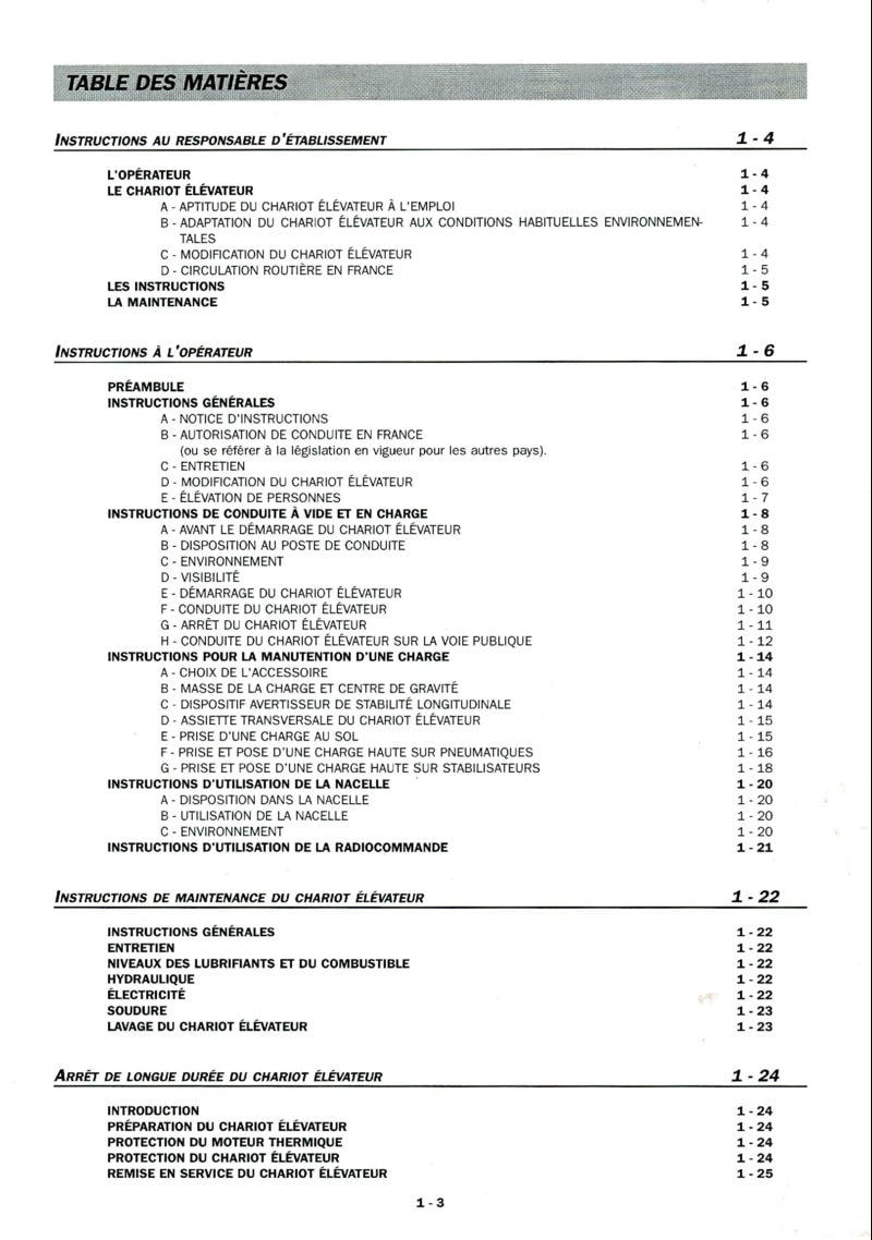 Troisième page du Notice d'instructions chariot élévateur Manitou MLT 630 634 731 732 932 Turbo LSU Série B-E2