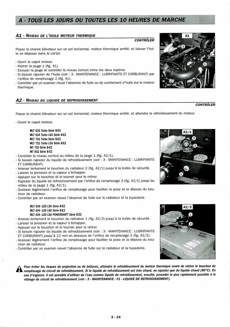 Quatrième page du Notice d'instructions chariot élévateur Manitou MLT 630 634 731 732 932 Turbo LSU Série B-E2