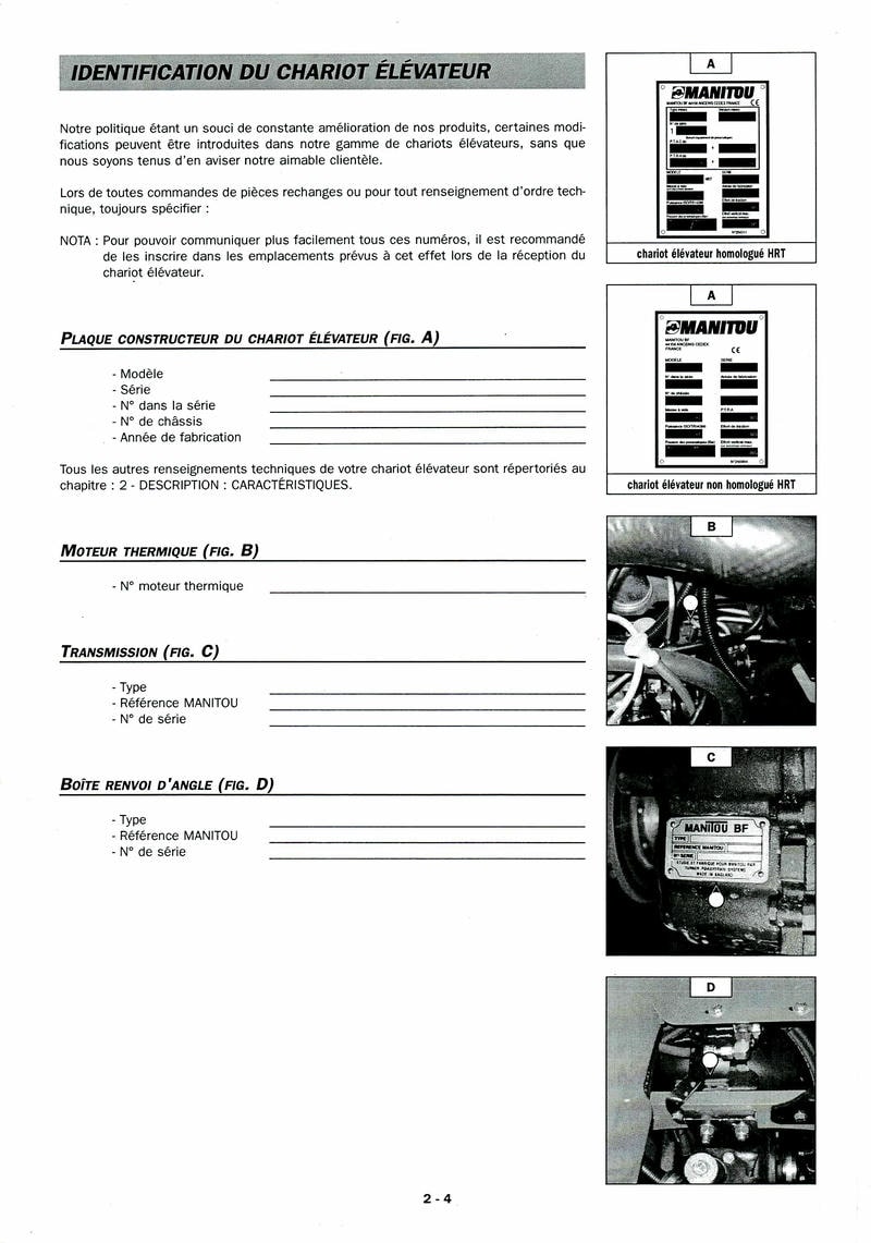 Cinquième page du Notice d'instructions chariot élévateur Manitou MLT 630 634 731 732 932 Turbo LSU Série B-E2