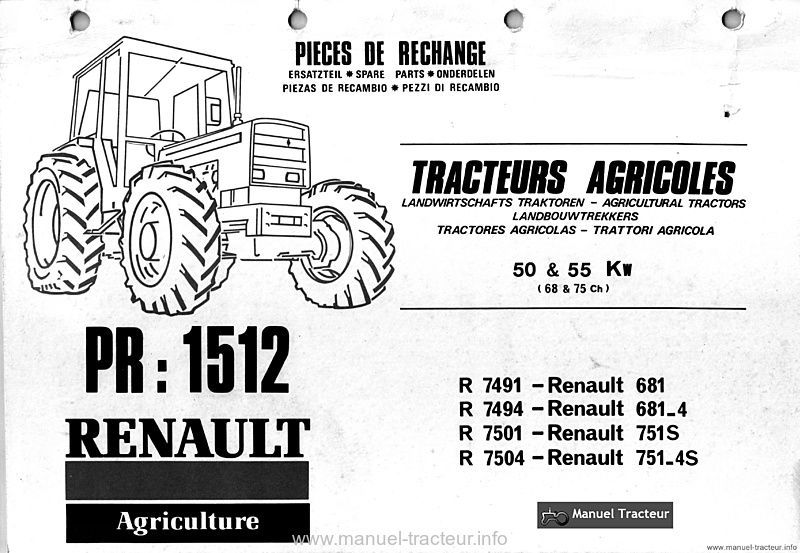 Première page du Catalogue pièces Renault 681 751S