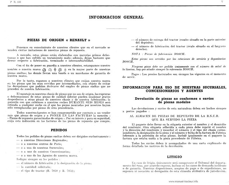 Sixième page du Catalogue pièces Renault D22 D35