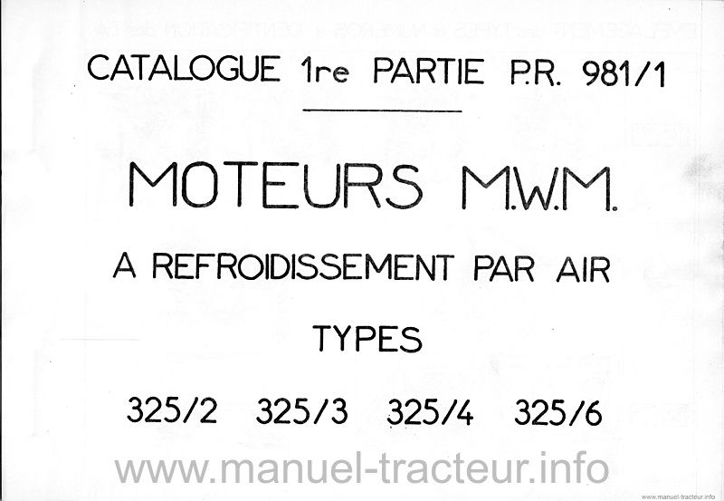 Quatrième page du Catalogue pièces rechange Renault P.R. 981