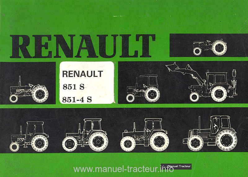 Première page du Guide entretien Renault 851s 851-4s
