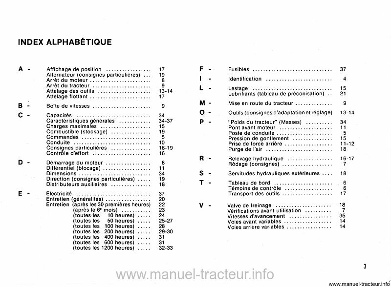 Quatrième page du Livret entretien Renault Carraro 581-4