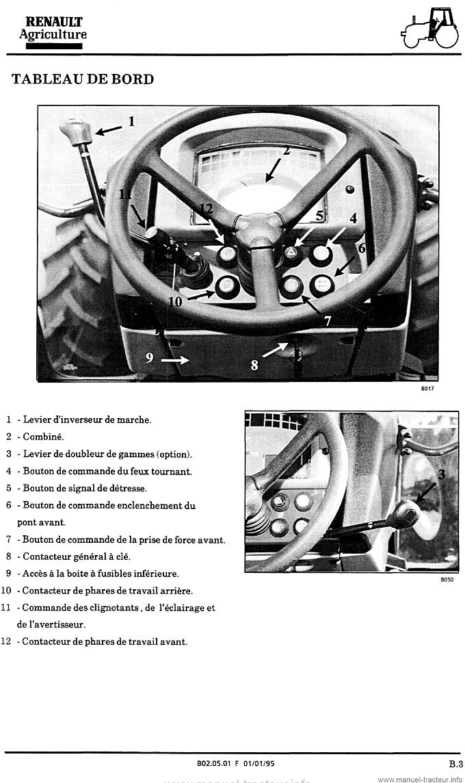 Cinquième page du Guide entretien Renault Ceres 75X 85X 95X 