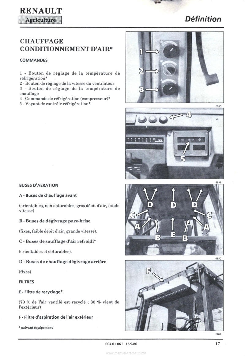 Sixième page du Guide instructions tracteurs Renault 120.14TX16 120.14TS16