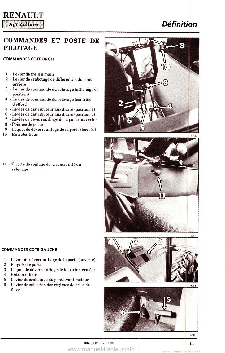 Sixième page du Guide instructions Renault 70-12SP 70-14SP