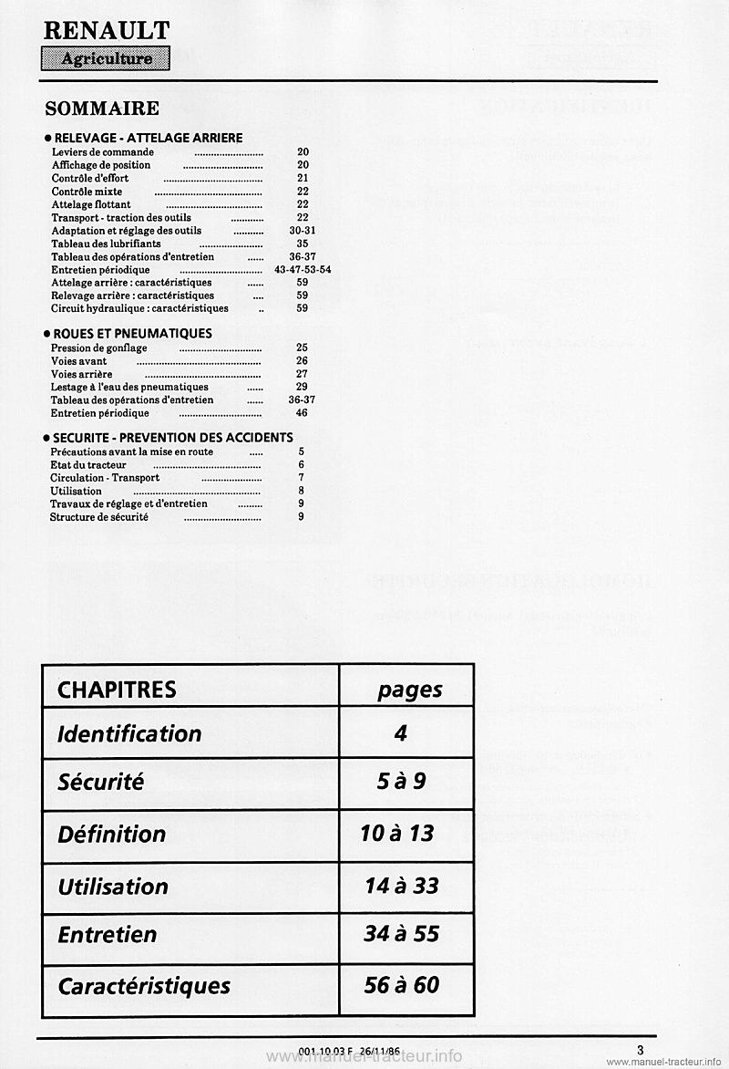 Quatrième page du Livret d'entretien et d'utilisation Renault 50-12V
