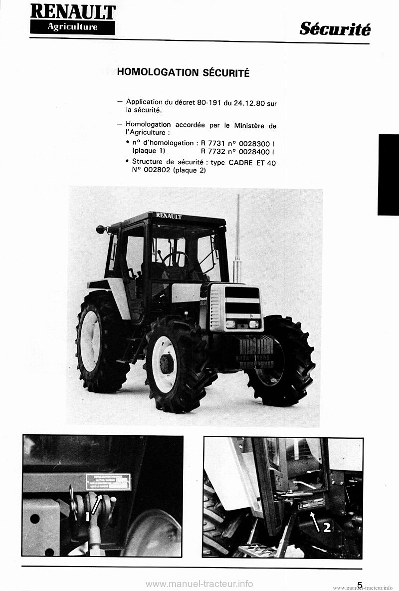 Sixième page du Livret entretien Renault 68-12 68-14 RS