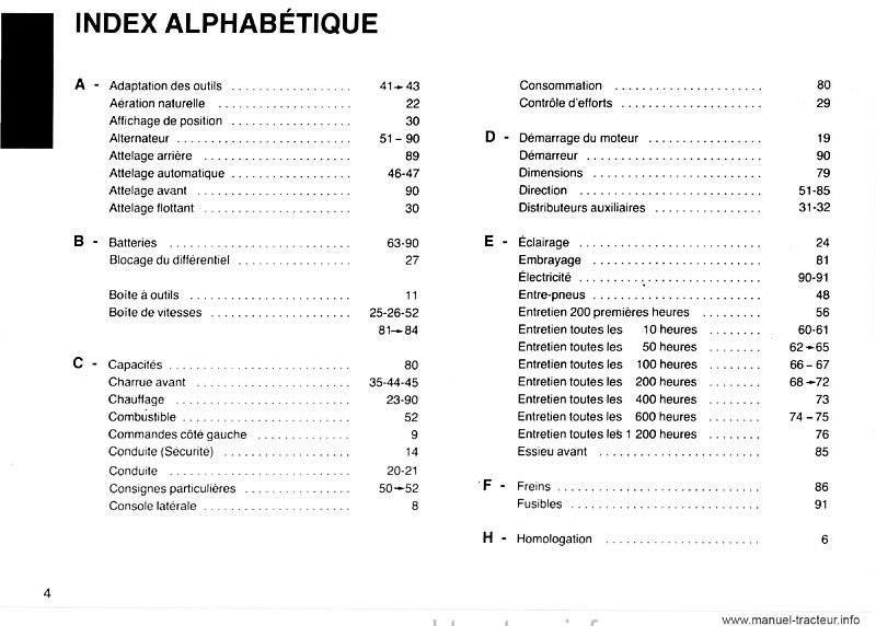 Cinquième page du Livret entretien Renault 75.12 75.14 TS