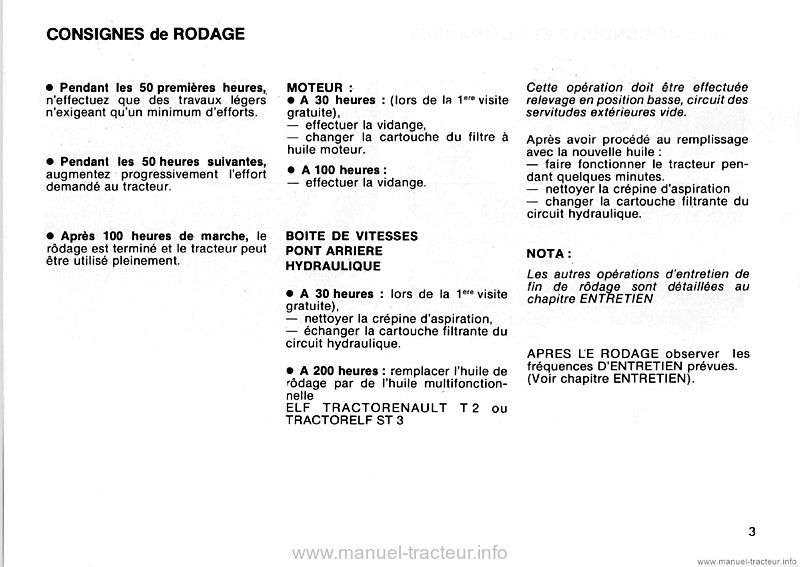 Cinquième page du Livret entretien Renault 90s 490s