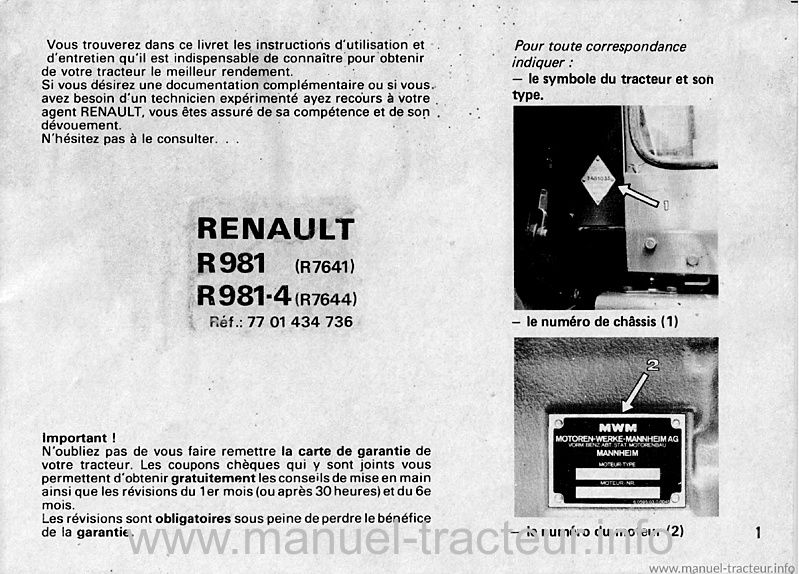 Deuxième page du Livret entretien Renault 981 981-4