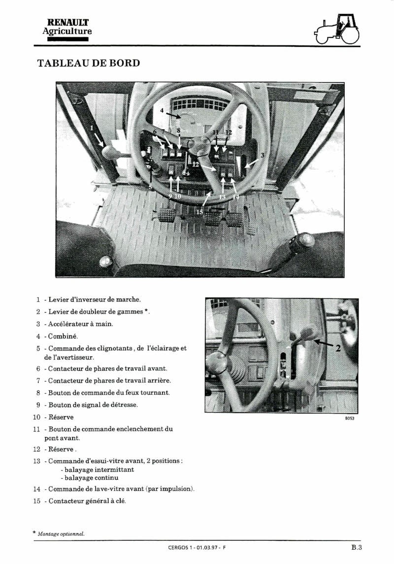 Sixième page du Notice d'utilisation et d'entretien tracteurs Renault Cergos 330 340 350