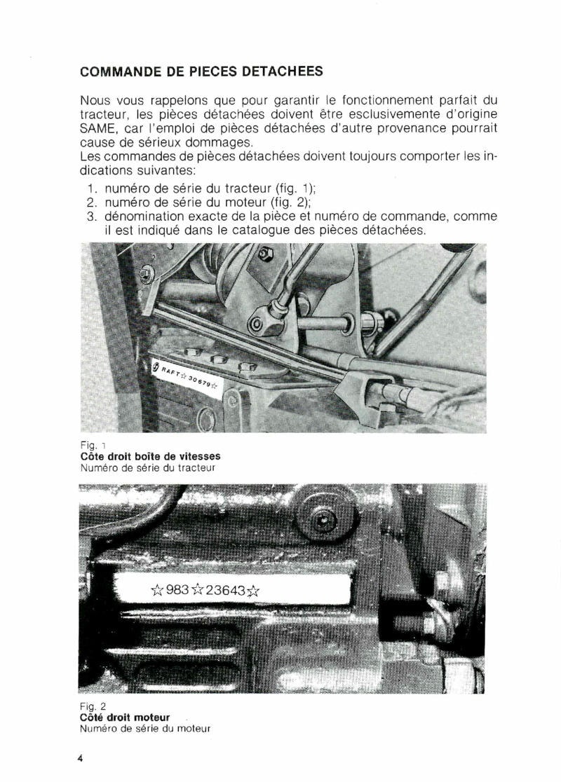 Deuxième page du Livret d'utilisation et d'entretien tracteur Same RANGER 45