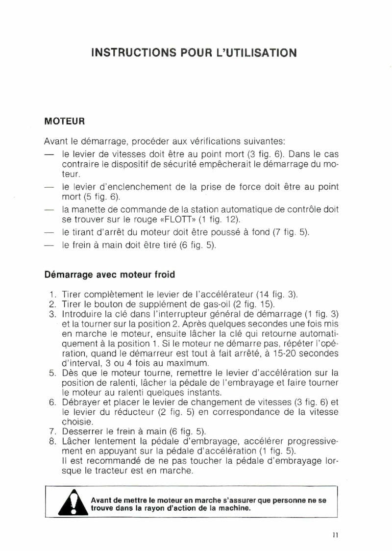 Quatrième page du Livret d'utilisation et d'entretien tracteur Same RANGER 45