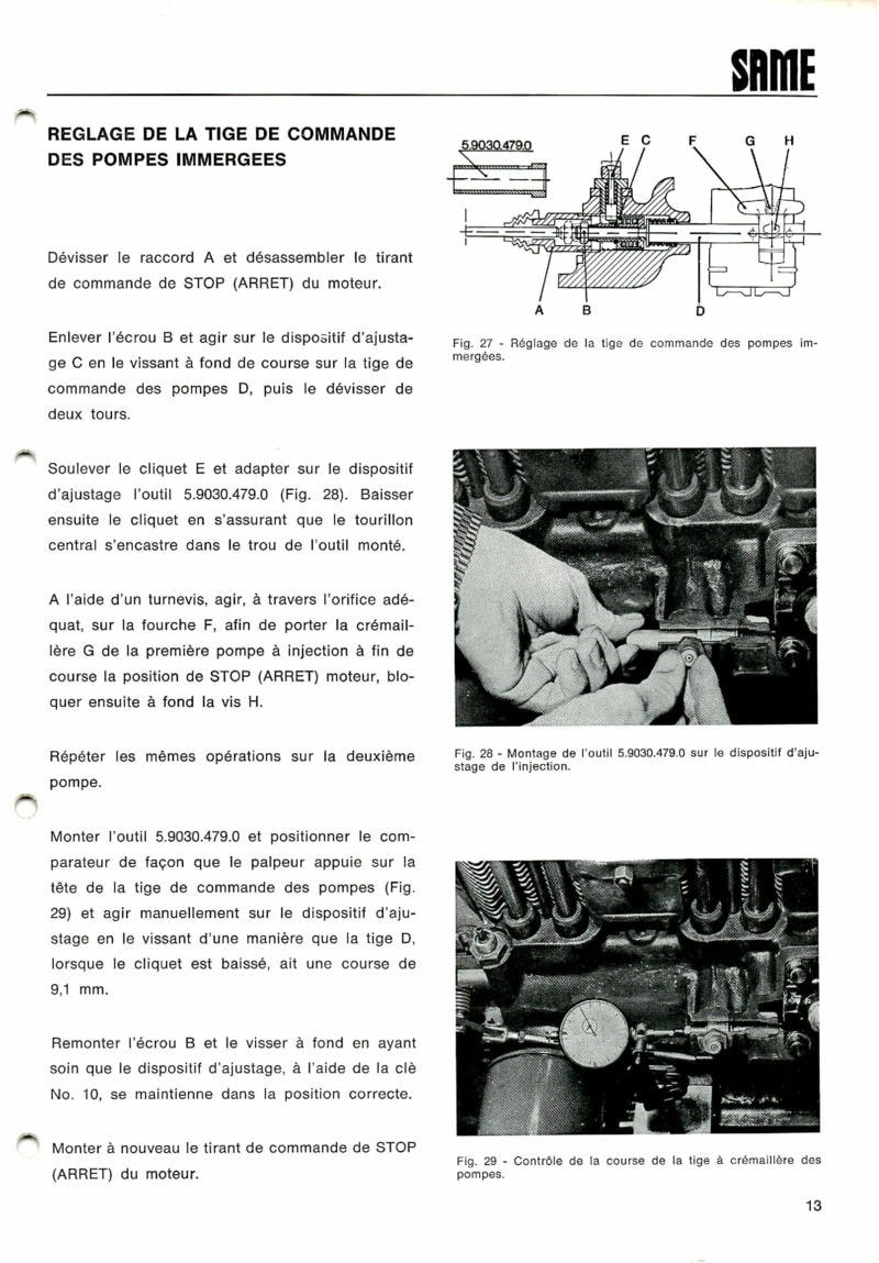 Sixième page du Manuel atelier Same Tiger Six 105 export