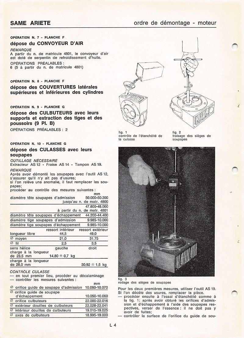 Sixième page du Manuel de contrôle et de réparation tracteur Same ARIETE