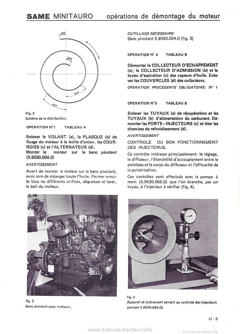 Septième page du Manuel de contrôle et de réparation du tracteur Same Minitauro 50