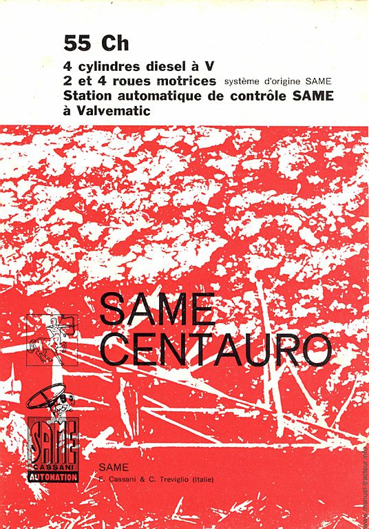 Troisième page du Notice entretien SAME Centauro DT 55 ch.