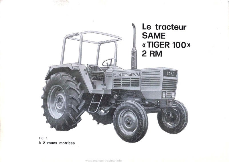 Troisième page du Livret entretien tracteur Same Tiger 100