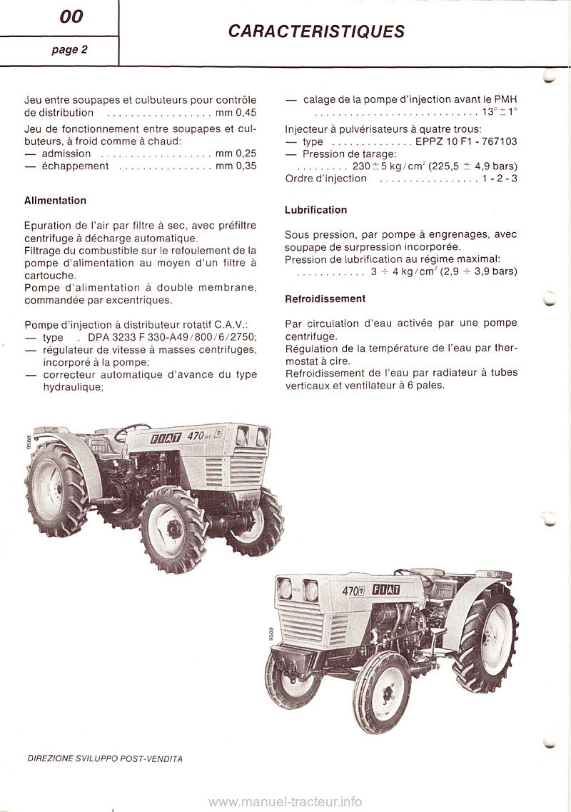 Quatrième page du Manuel de réparation tracteur Fiat 460  470 DT