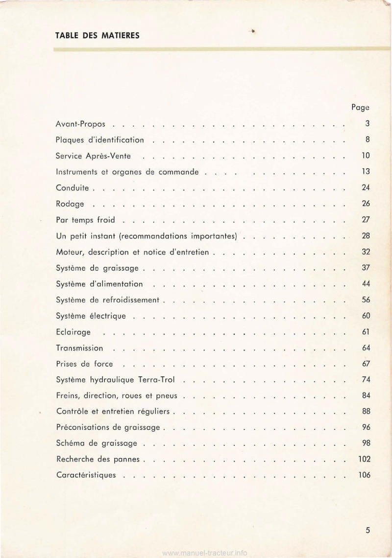 Troisième page du Manuel instructions tracteur Volvo BM 350